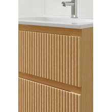 Panama 600mm Oak Vanity & LED Mirror Package